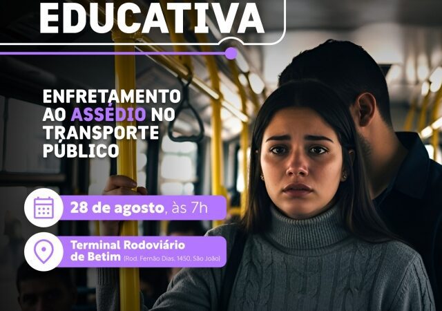 Agosto Lilás em Betim: blitz educativa combate assédio no transporte público