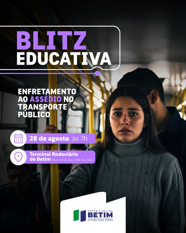 Agosto Lilás em Betim: blitz educativa combate assédio no transporte público