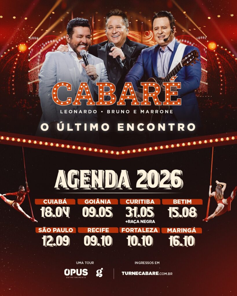 Show cabaré com Leonardo e Bruno & Marrone confirmdo em Betim