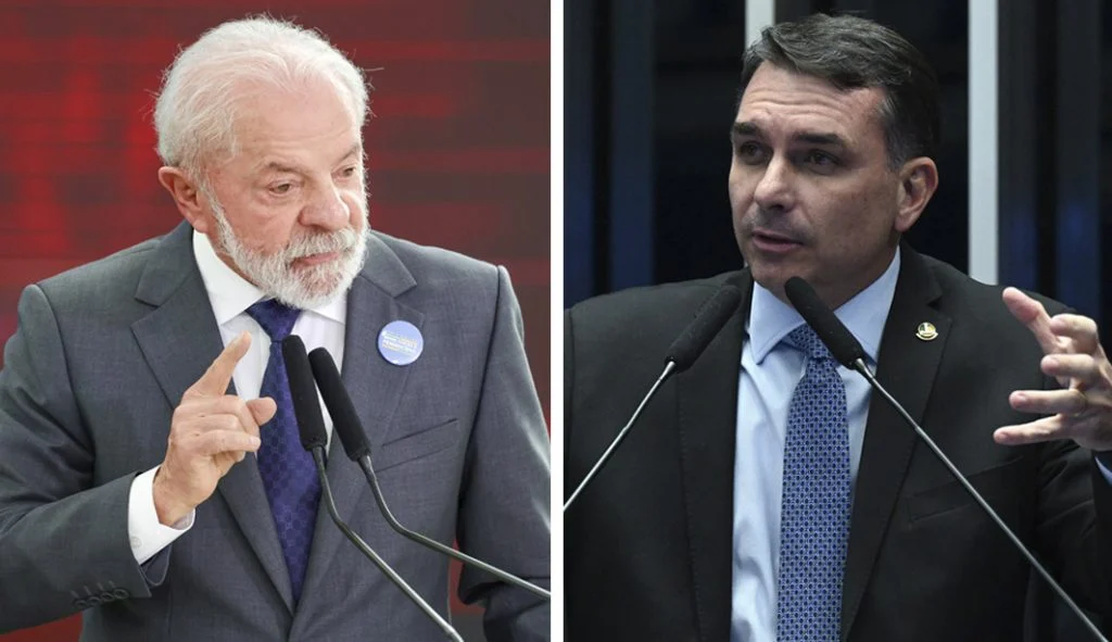 Lula e Flávio Bolsonaro Lula e Flávio Bolsonaro