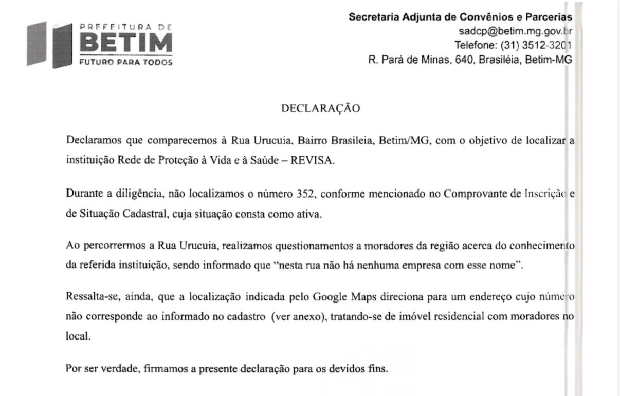 Escândalo da Revisa em Betim leva suspensão de recursos