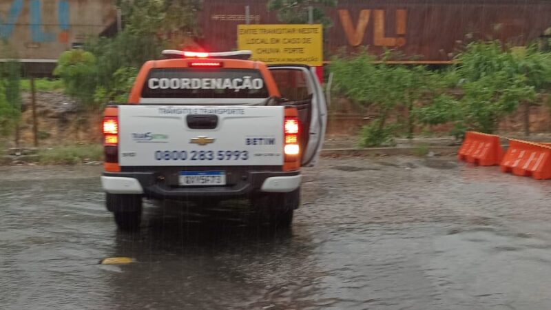 Trincheira do PTB foi interditada em Betim por causa da chuva forte